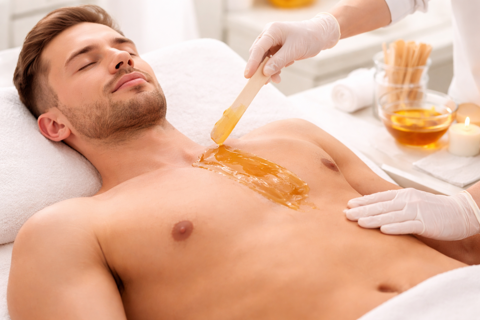 Waxing Oberkörper in Karlsruhe für Rücken, Brust und Bauch